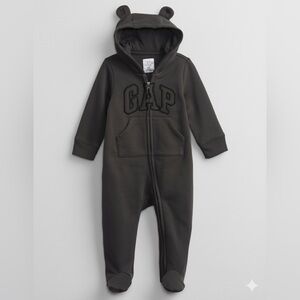 GAP Baby Unisex Fleece Zip Up Hooded Onesie